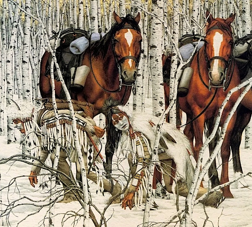 Bev Doolittle "Two Indian Horses" Signed and Numbered Lithograph