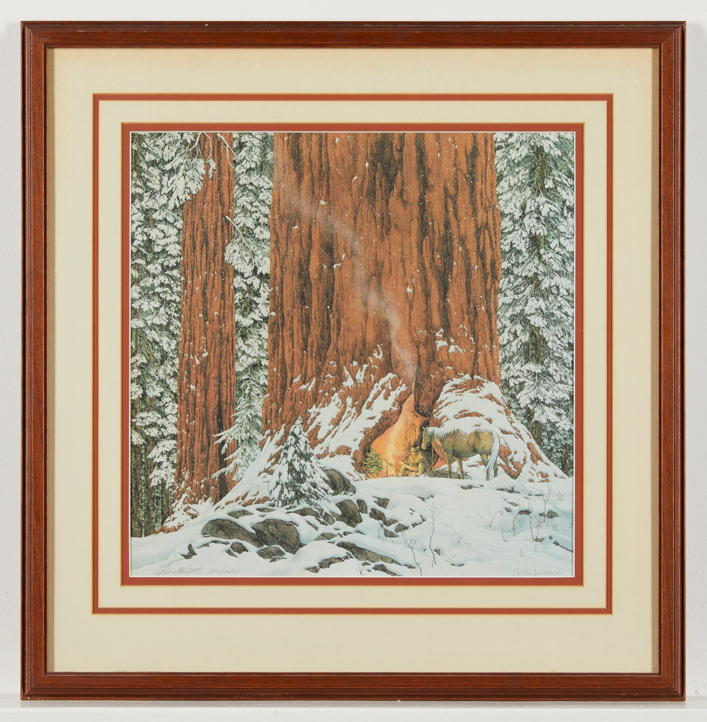 Bev Doolittle "Christmas Day, Give or Take a Week" Signed and Numbered Lithograph