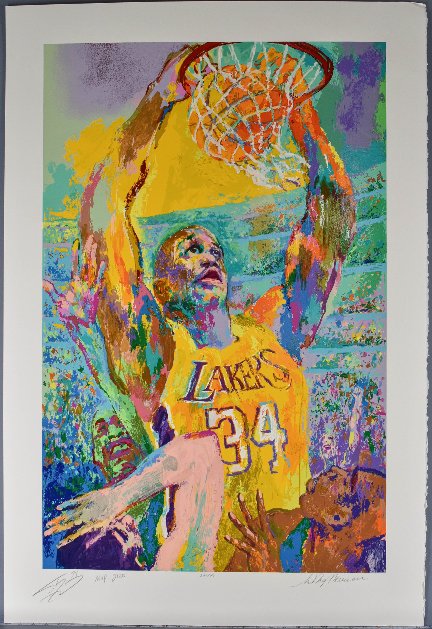 LeRoy Neiman Shaquille O'Neal "Shaq" Double Signed & Numbered Serigraph Print